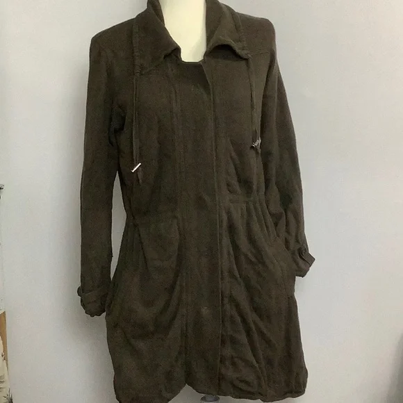 Laurie b. Anthropologie cotton / cashmere blend army green jacket. Sz M - Picture 1 of 11